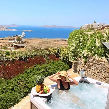 Villa Boutique Mykonos Heated Hot-tub Wonderful Views Heart Agia Sofia